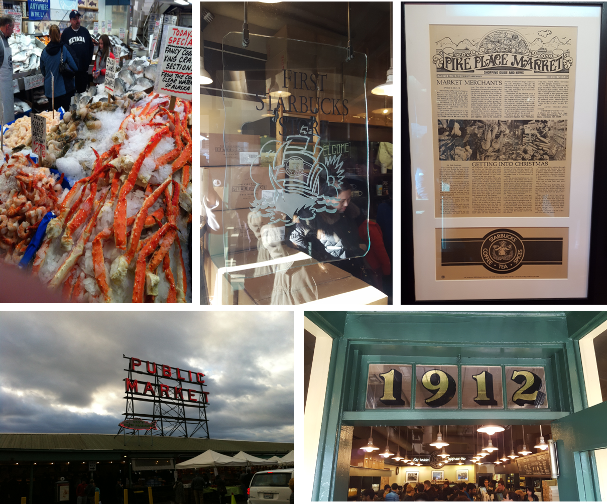 派克市场 Pike market 的螃蟹腿和第一家星巴克咖啡店