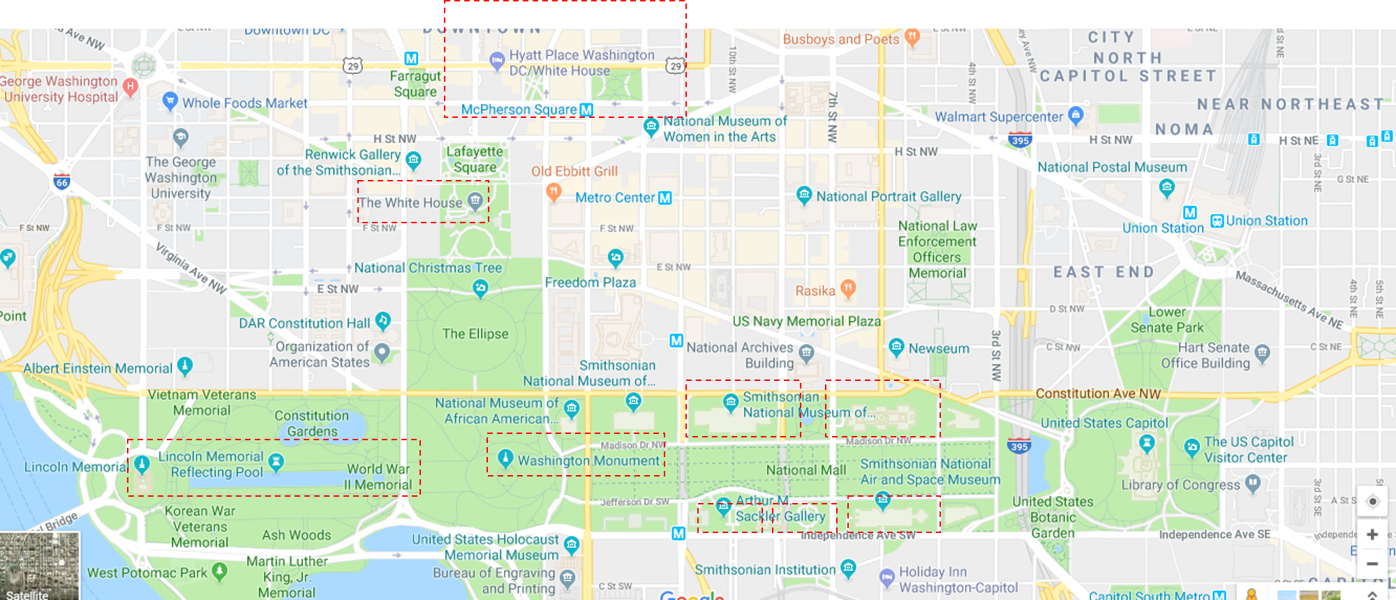 国家广场 National Mall 景点地图